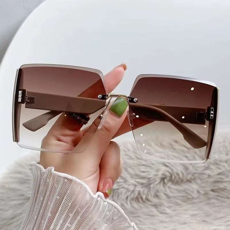 Korean Style Classic Black Big Square Shades Sunglasses for Women Men Fashion Women Sunglasses with Uv Protection