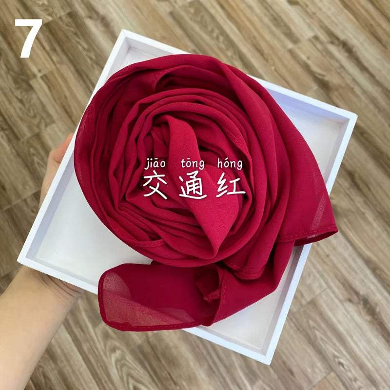 Muslim Chiffon Hijab Scarf Women 2020 Islam Scarves Solid Color Shawl Head Wrap Islamic Hijabs Headscarf Foulard Femme Musulman