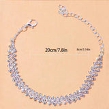 Crystal rhinestone anklet for women summer beach accessories with adjustable chain 20+8cm