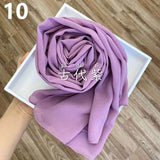 Muslim Chiffon Hijab Scarf Women 2020 Islam Scarves Solid Color Shawl Head Wrap Islamic Hijabs Headscarf Foulard Femme Musulman