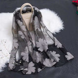 2023 Hot Sale Silk Scarf Womens Summer Breeze Lightweight Sheer Wrap and Shawls Bandana Beach Organza Gauze Lace Hollow Scarf