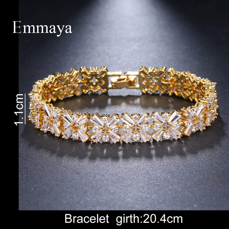 Emmaya luxury crystal bracelet with silver charm for women bridal wedding jewelry