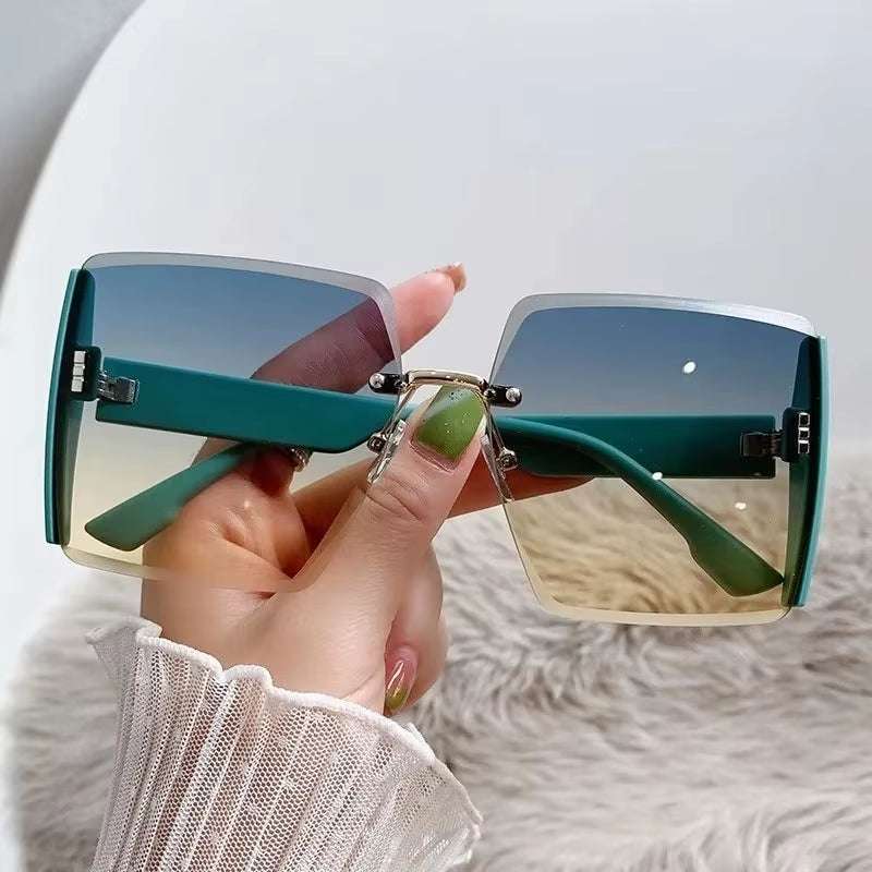 Korean Style Classic Black Big Square Shades Sunglasses for Women Men Fashion Women Sunglasses with Uv Protection