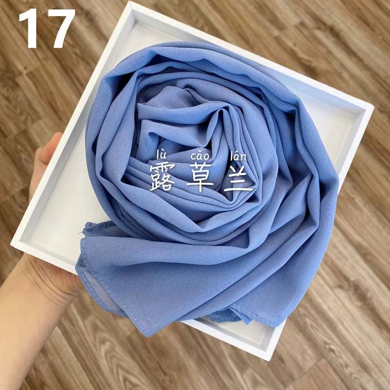 Muslim Chiffon Hijab Scarf Women 2020 Islam Scarves Solid Color Shawl Head Wrap Islamic Hijabs Headscarf Foulard Femme Musulman