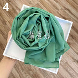 Muslim Chiffon Hijab Scarf Women 2020 Islam Scarves Solid Color Shawl Head Wrap Islamic Hijabs Headscarf Foulard Femme Musulman
