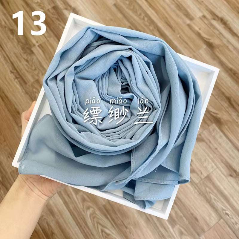 Muslim Chiffon Hijab Scarf Women 2020 Islam Scarves Solid Color Shawl Head Wrap Islamic Hijabs Headscarf Foulard Femme Musulman