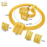 Indian Jewellery Luxury Necklace Jewelry Sets for Women Dubai Gold Color African Arabic Wedding Bridal Collection Sets Earring