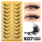 3D Faux Mink Cat Eye & Fox Eye Lashes Fluffy False Eyelashes Natural Look Extensions for Makeup & Daily Wear