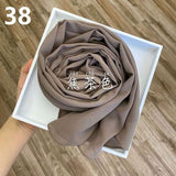 Muslim Chiffon Hijab Scarf Women 2020 Islam Scarves Solid Color Shawl Head Wrap Islamic Hijabs Headscarf Foulard Femme Musulman