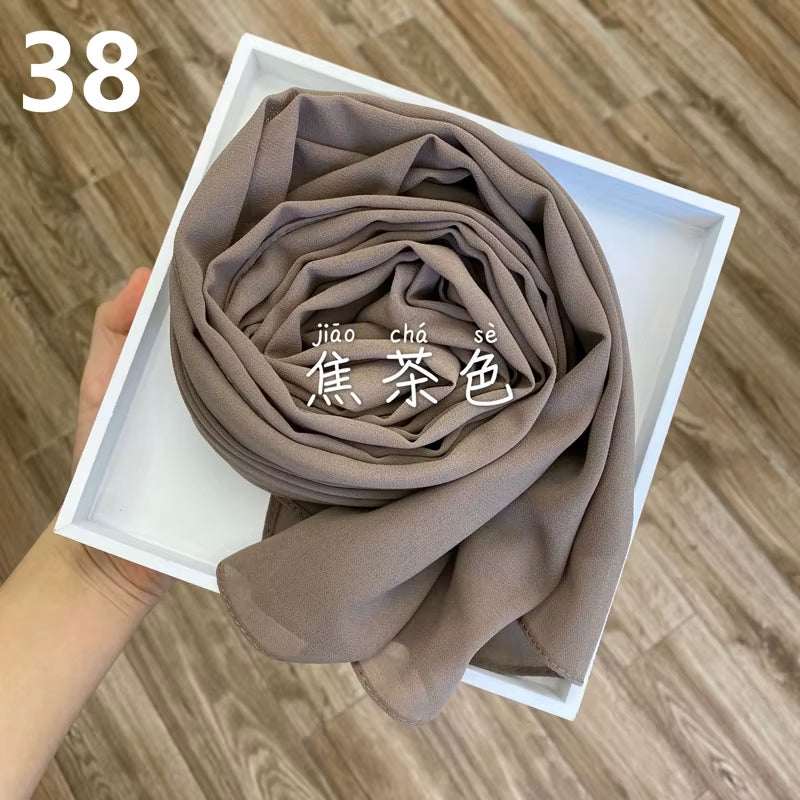Muslim Chiffon Hijab Scarf Women 2020 Islam Scarves Solid Color Shawl Head Wrap Islamic Hijabs Headscarf Foulard Femme Musulman