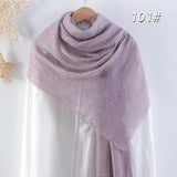 Muslim Women Scarves and Shawls with Loose Edges and Imitation Cotton and Linen Hijabs