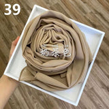 Muslim Chiffon Hijab Scarf Women 2020 Islam Scarves Solid Color Shawl Head Wrap Islamic Hijabs Headscarf Foulard Femme Musulman