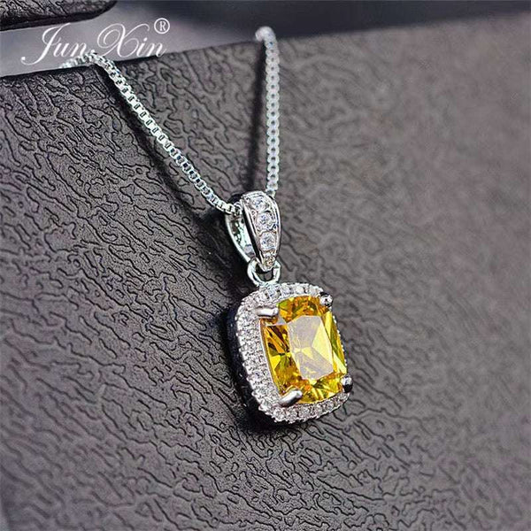 Female Luxury Necklaces White/Purple Necklaces & Pendants Fashion Blue Fire Opal Necklaces for Women Vintage Wedding Jewelry
