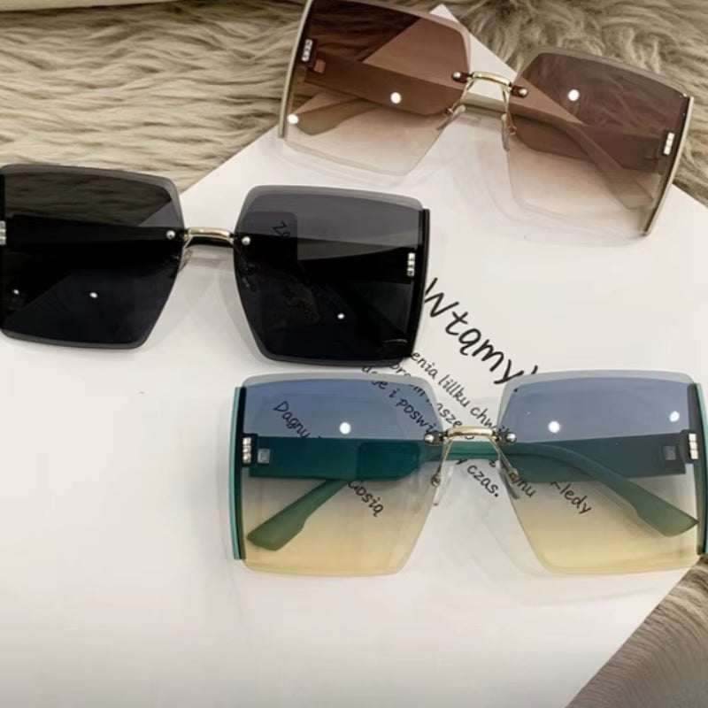 Korean Style Classic Black Big Square Shades Sunglasses for Women Men Fashion Women Sunglasses with Uv Protection