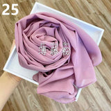 Muslim Chiffon Hijab Scarf Women 2020 Islam Scarves Solid Color Shawl Head Wrap Islamic Hijabs Headscarf Foulard Femme Musulman