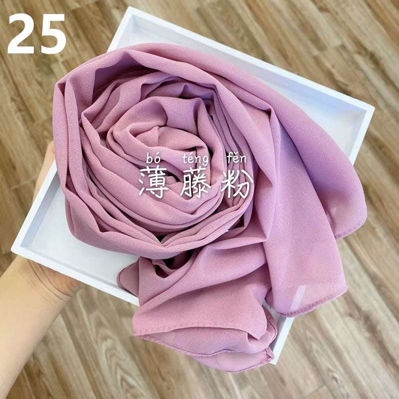 Muslim Chiffon Hijab Scarf Women 2020 Islam Scarves Solid Color Shawl Head Wrap Islamic Hijabs Headscarf Foulard Femme Musulman