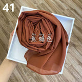 Muslim Chiffon Hijab Scarf Women 2020 Islam Scarves Solid Color Shawl Head Wrap Islamic Hijabs Headscarf Foulard Femme Musulman