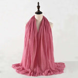 Muslim Women Scarves and Shawls with Loose Edges and Imitation Cotton and Linen Hijabs