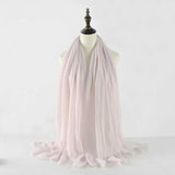 Muslim Women Scarves and Shawls with Loose Edges and Imitation Cotton and Linen Hijabs
