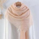 Muslim Women Scarves and Shawls with Loose Edges and Imitation Cotton and Linen Hijabs