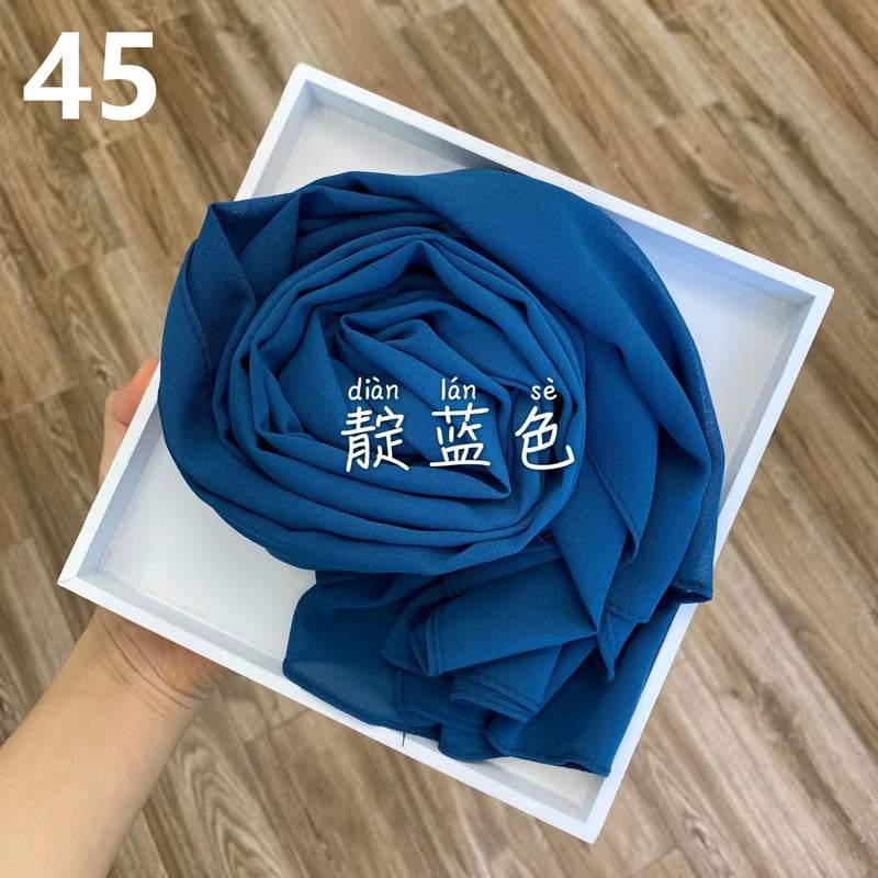Muslim Chiffon Hijab Scarf Women 2020 Islam Scarves Solid Color Shawl Head Wrap Islamic Hijabs Headscarf Foulard Femme Musulman