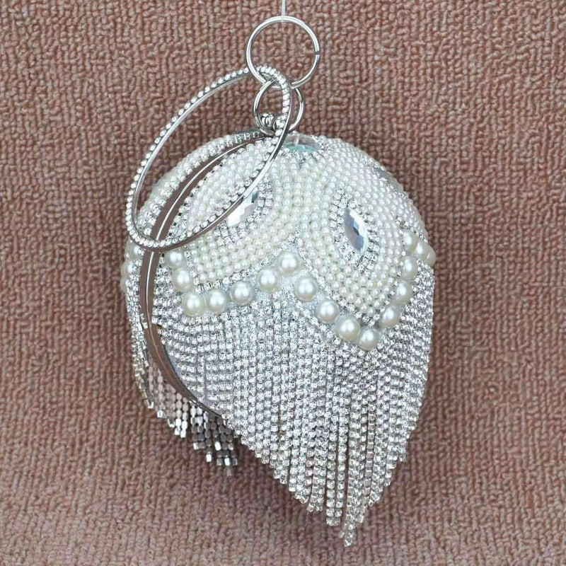 Luxury Ball Bags Designer Tote Women Bags Red Blue Pearl Crystal Handbags Tassels Shoulder Bags