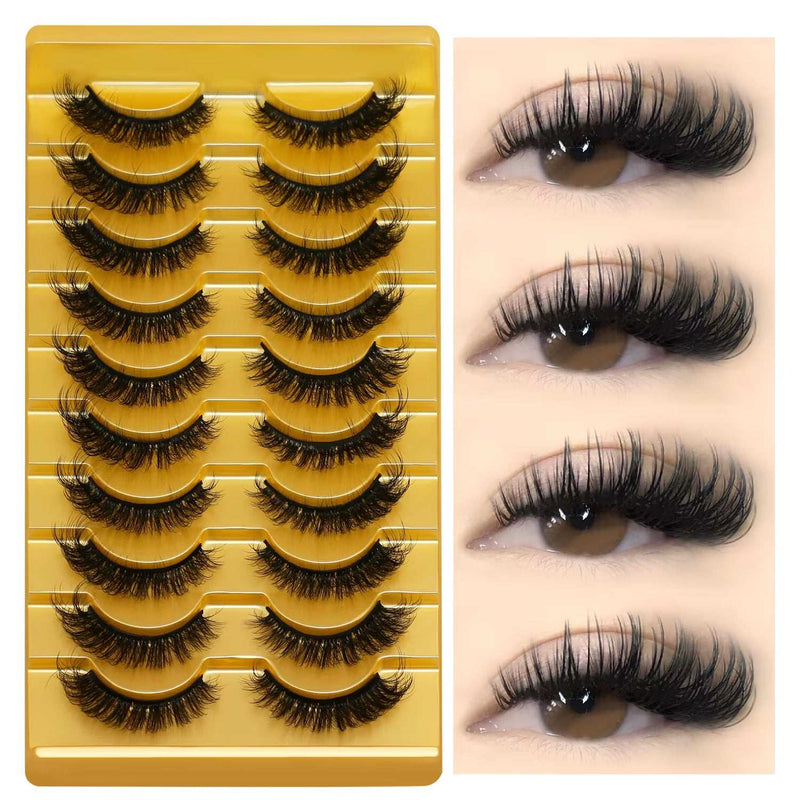 3D Faux Mink Cat Eye & Fox Eye Lashes Fluffy False Eyelashes Natural Look Extensions for Makeup & Daily Wear
