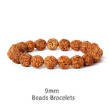 Natural Rudraksha bead bracelet for meditation and prayer, 9mm beads, unisex style