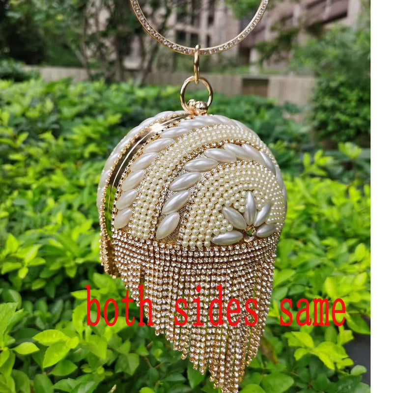 Luxury Ball Bags Designer Tote Women Bags Red Blue Pearl Crystal Handbags Tassels Shoulder Bags