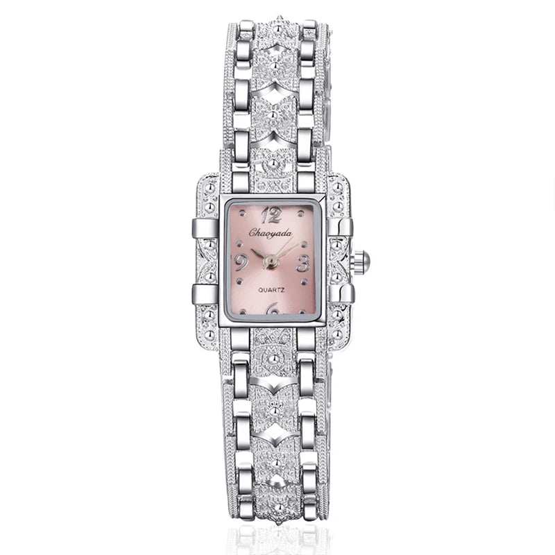 Women Watch Rectangle Dial Silver Stainless Steel Crystal Watches Fashion Quartz for Women Ladies Major Relojes Hot Sale Relojes