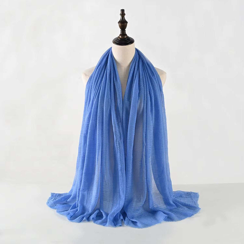 Muslim Women Scarves and Shawls with Loose Edges and Imitation Cotton and Linen Hijabs