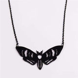 2024 Gothic Moth Stainless Steel Necklaces Pendants Women/Men Black Color Chain Necklace Jewelry Colgantes Mujer Moda N3094S03