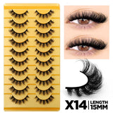 3D Faux Mink Cat Eye & Fox Eye Lashes Fluffy False Eyelashes Natural Look Extensions for Makeup & Daily Wear
