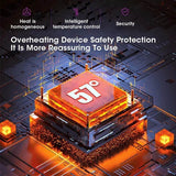 Electric hair dryer with intelligent temperature control and overheating safety protection at 57 degrees Celsius