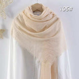 Muslim Women Scarves and Shawls with Loose Edges and Imitation Cotton and Linen Hijabs