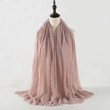 Muslim Women Scarves and Shawls with Loose Edges and Imitation Cotton and Linen Hijabs