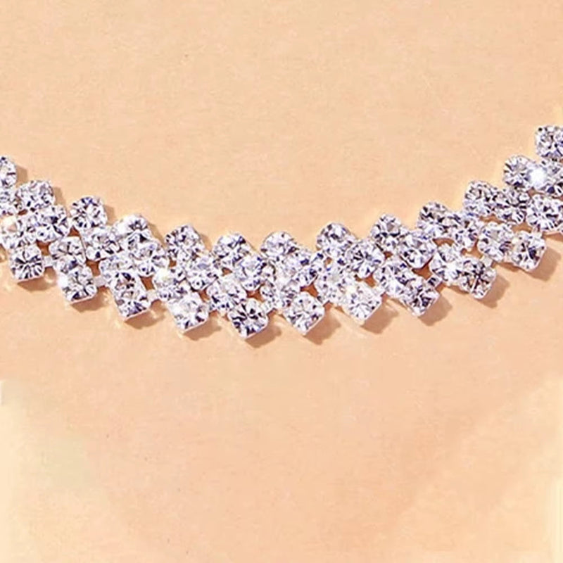 Crystal Lozenge rhinestone anklet beach accessory for women summer jewelry