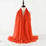 Muslim Women Scarves and Shawls with Loose Edges and Imitation Cotton and Linen Hijabs