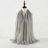 Muslim Women Scarves and Shawls with Loose Edges and Imitation Cotton and Linen Hijabs