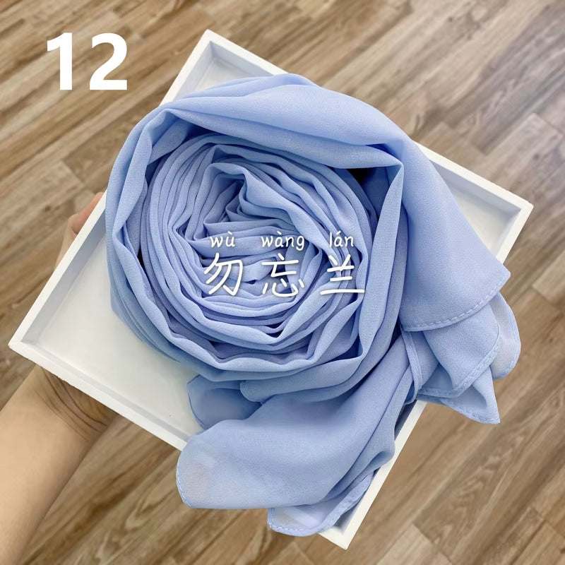 Muslim Chiffon Hijab Scarf Women 2020 Islam Scarves Solid Color Shawl Head Wrap Islamic Hijabs Headscarf Foulard Femme Musulman