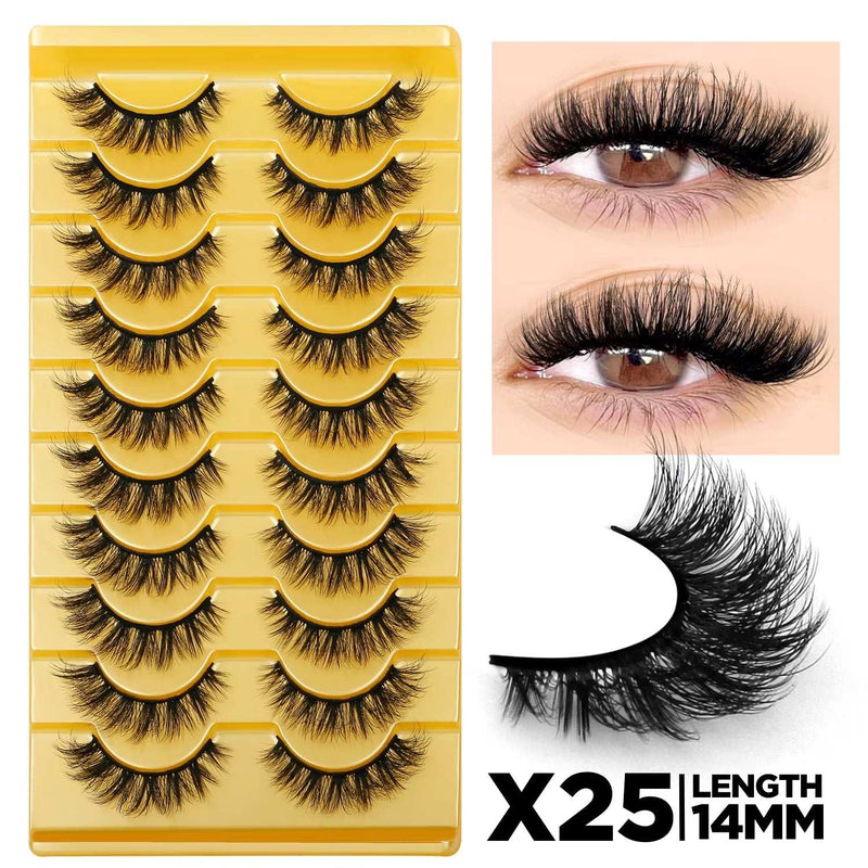 3D Faux Mink Cat Eye & Fox Eye Lashes Fluffy False Eyelashes Natural Look Extensions for Makeup & Daily Wear