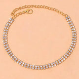 Crystal Lozenge rhinestone anklet jewelry for women summer beach accessories