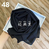 Muslim Chiffon Hijab Scarf Women 2020 Islam Scarves Solid Color Shawl Head Wrap Islamic Hijabs Headscarf Foulard Femme Musulman