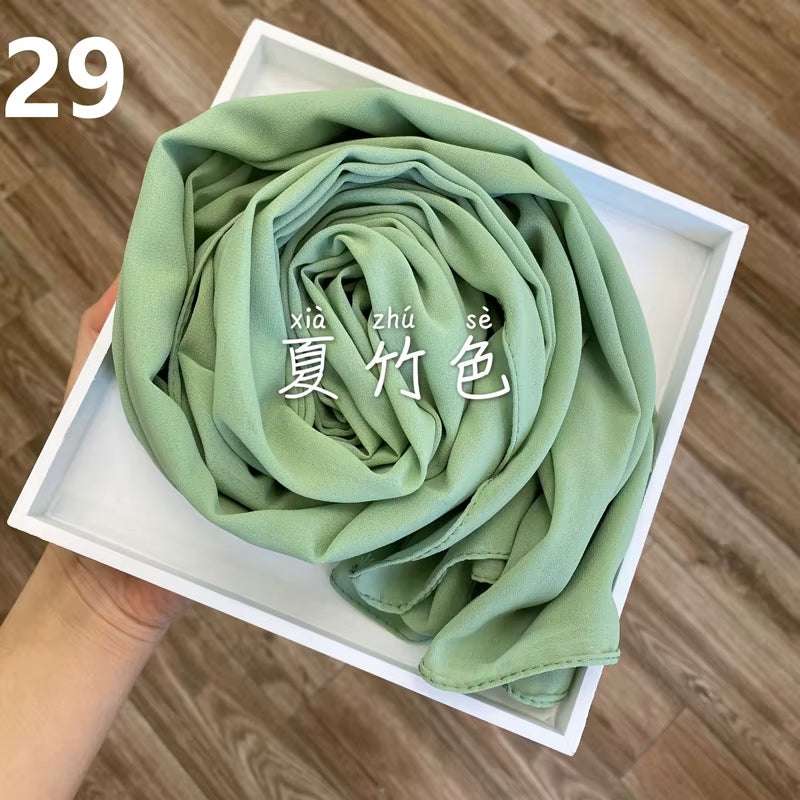 Muslim Chiffon Hijab Scarf Women 2020 Islam Scarves Solid Color Shawl Head Wrap Islamic Hijabs Headscarf Foulard Femme Musulman