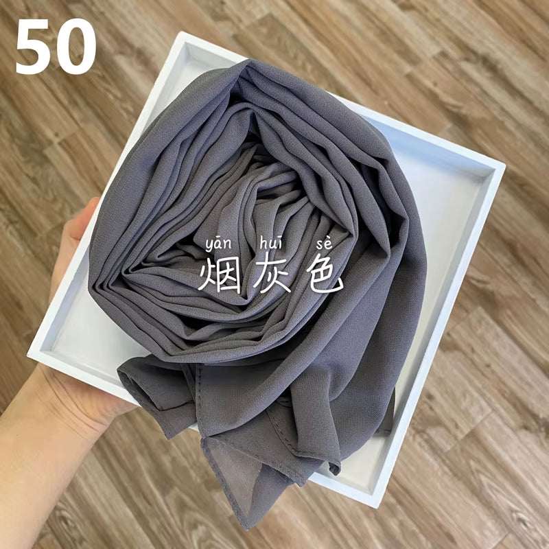 Muslim Chiffon Hijab Scarf Women 2020 Islam Scarves Solid Color Shawl Head Wrap Islamic Hijabs Headscarf Foulard Femme Musulman