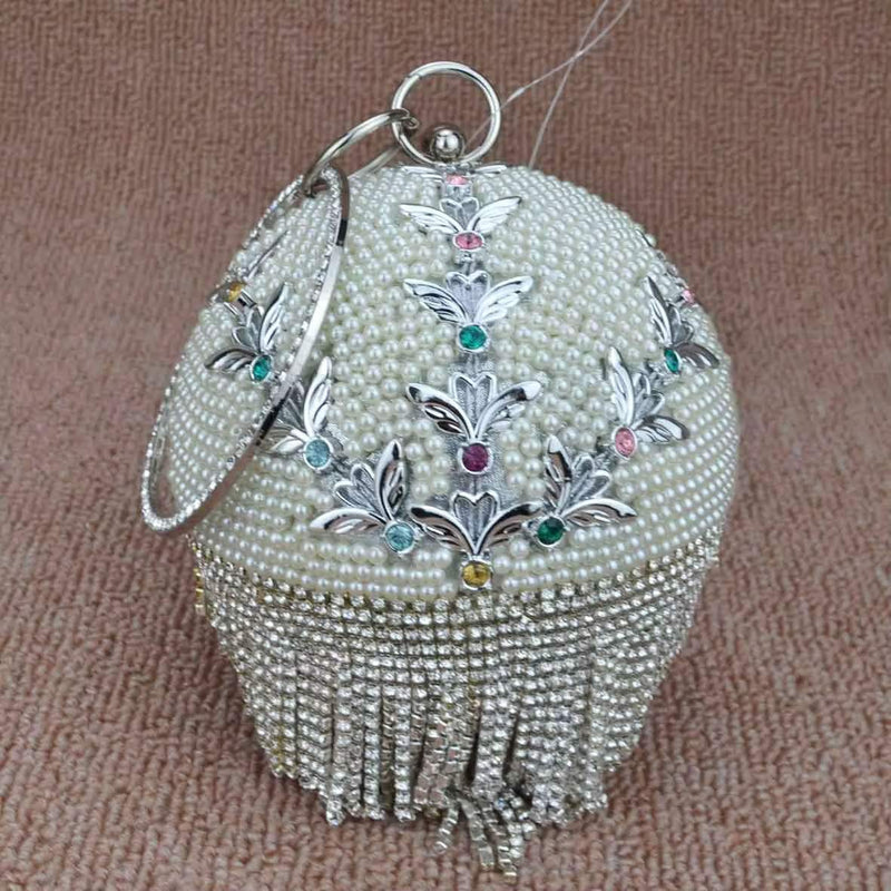 Luxury Ball Bags Designer Tote Women Bags Red Blue Pearl Crystal Handbags Tassels Shoulder Bags