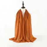 Muslim Women Scarves and Shawls with Loose Edges and Imitation Cotton and Linen Hijabs