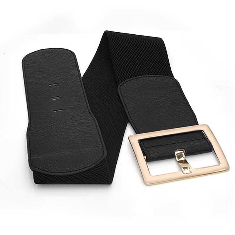 Plus Size Corset Belt Ladies Waist Designer Belts for Women Elastic Cummerbunds Brown Stretch Big Dress Waistband