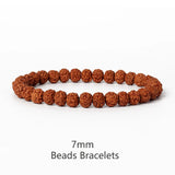 Royal Green Tiger Eye Vajra 7mm natural Rudraksha bead bracelet for meditation and prayer