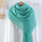Muslim Women Scarves and Shawls with Loose Edges and Imitation Cotton and Linen Hijabs